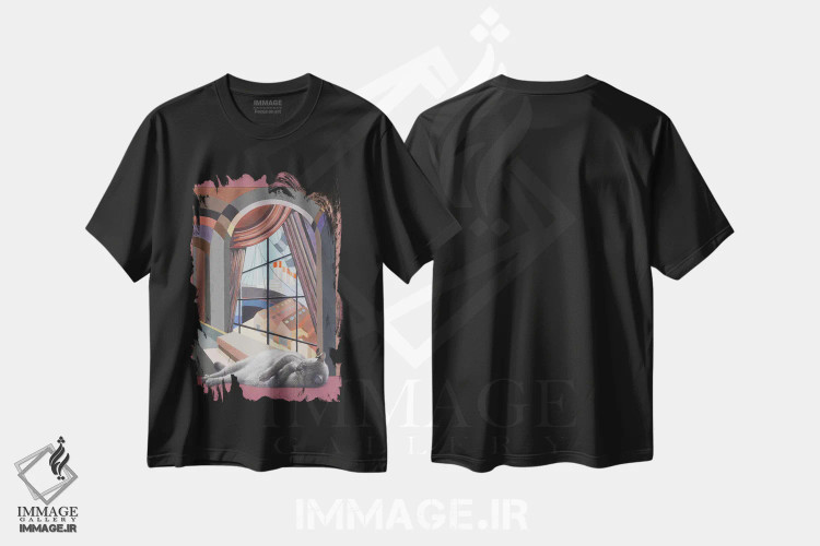 تیشرت مشکی طرح دار آمیولت منتظر کشتی کروز بندیکتوس اثر آیوری کتس | immage.ir