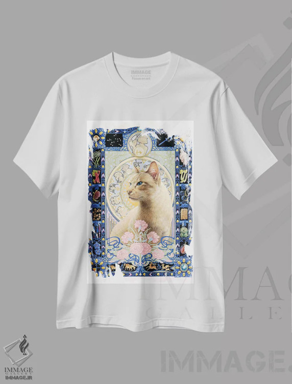 تیشرت سفید طرح دار برج عقرب، تزئینی اثر آیوری کتس | immage.ir