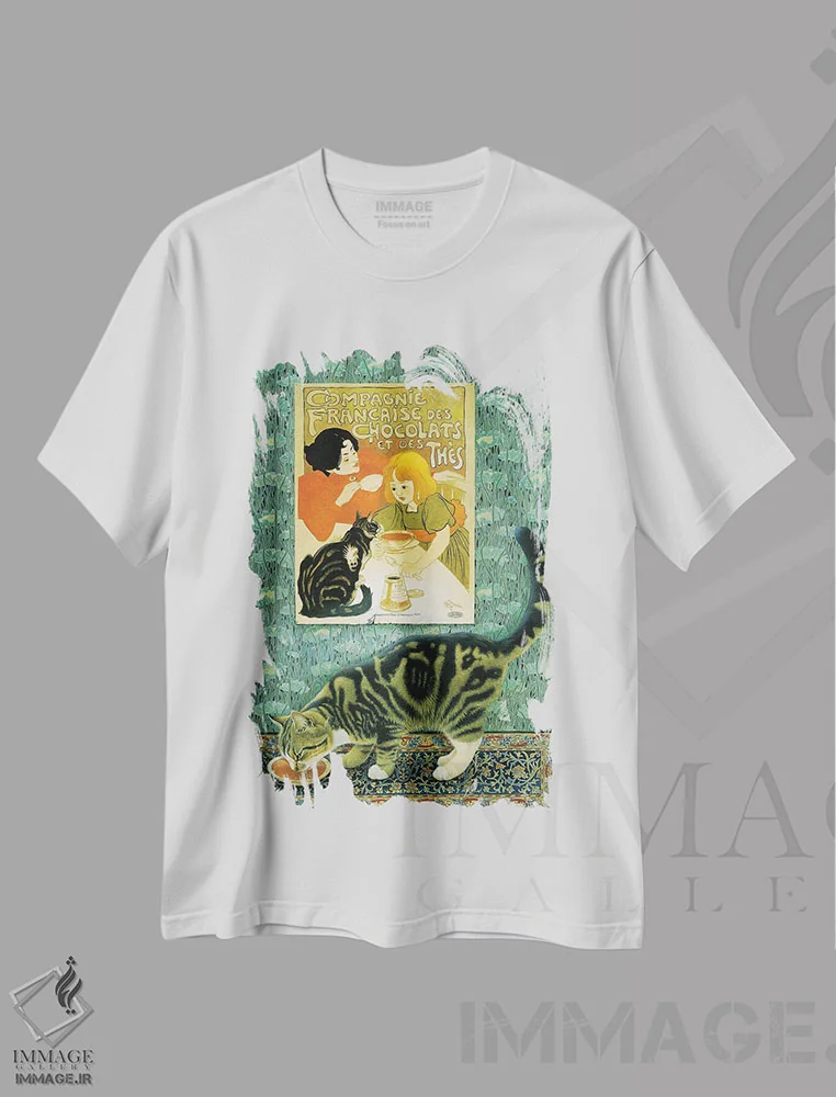 تیشرت سفید طرح دار تویگلت و پوستر هنری نوو، تزئینی اثر آیوری کتس | فروشگاه ایماژ