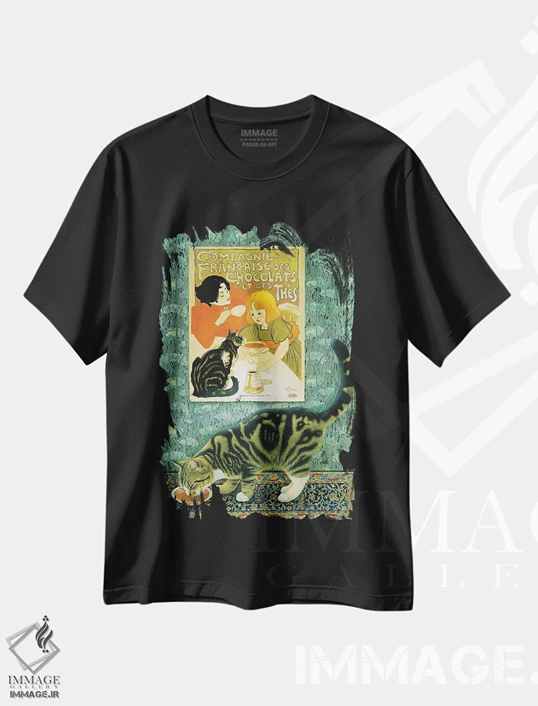 تیشرت مشکی طرح دار تویگلت و پوستر هنری نوو، تزئینی اثر آیوری کتس | immage.ir