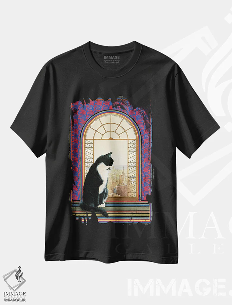 تیشرت مشکی طرح دار چستِرون در نیویورک، تزئینی اثر آیوری کتس | immage.ir