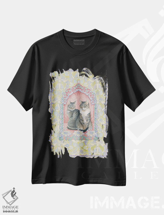 تیشرت مشکی طرح دار جما و دخترش ماپت، تزئینی اثر آیوری کتس | immage.ir