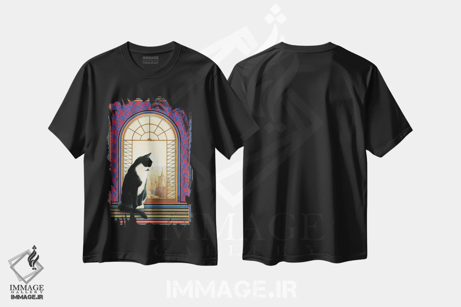 تیشرت مشکی طرح دار چستِرون در نیویورک، تزئینی اثر آیوری کتس | immage.ir