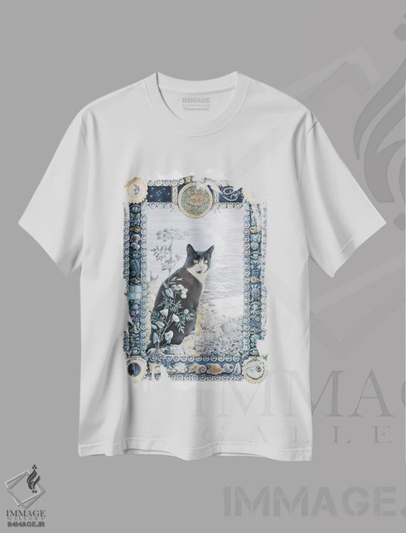 تیشرت سفید طرح دار برج سرطان اثر آیوری کتس | immage.ir