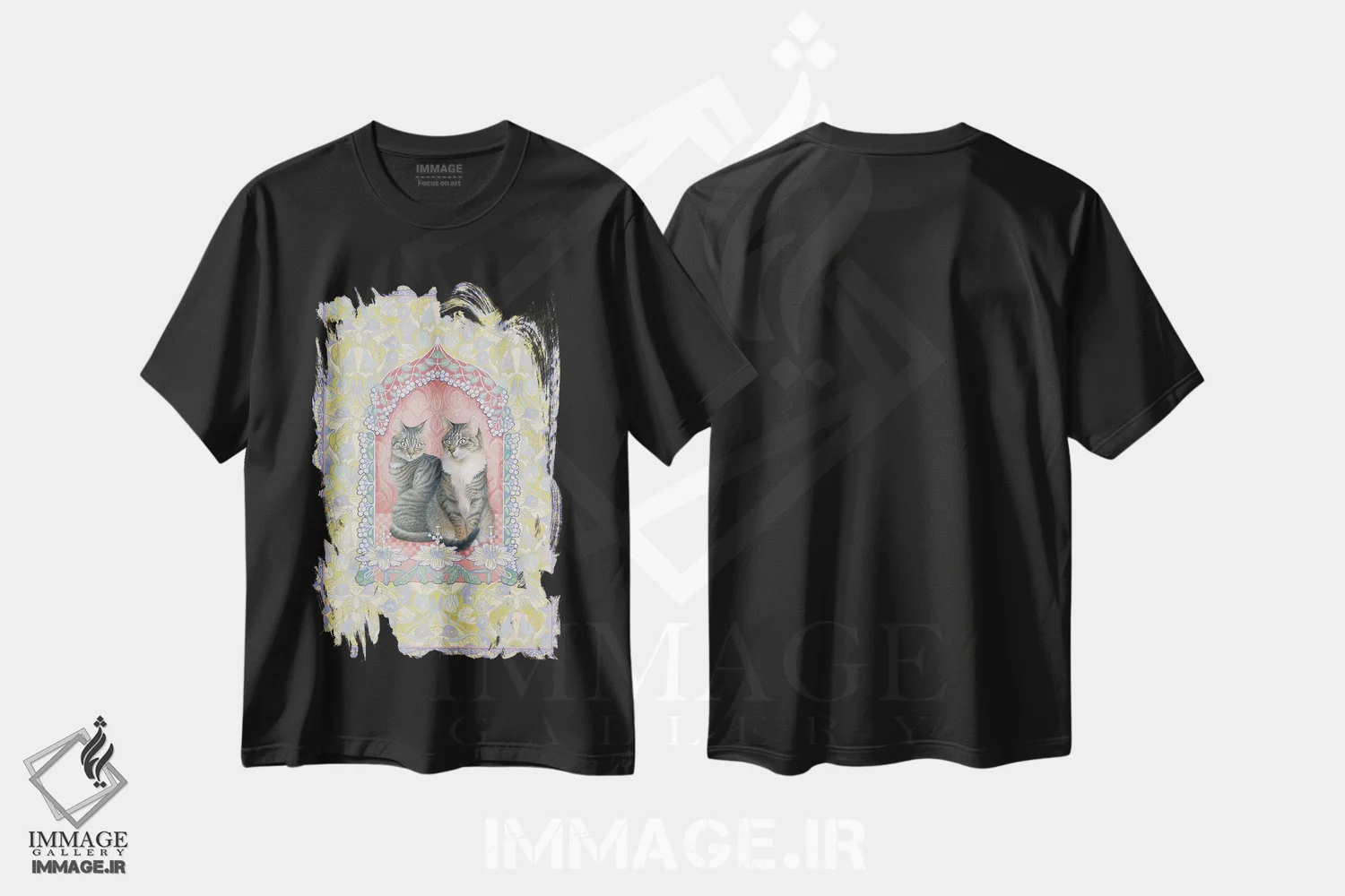 تیشرت مشکی طرح دار جما و دخترش ماپت، تزئینی اثر آیوری کتس | immage.ir