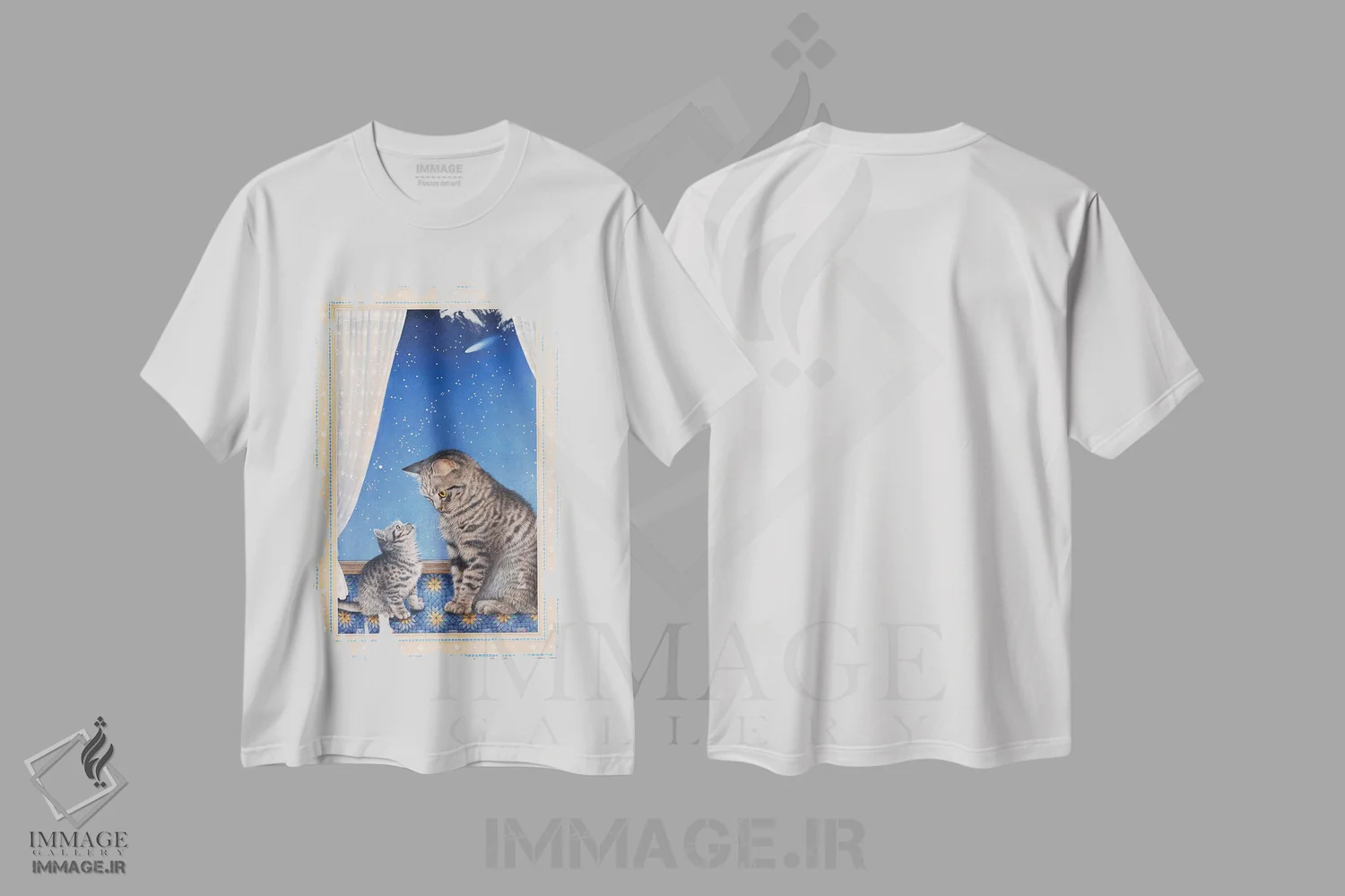 تیشرت سفید طرح دار مینتاکا با مادرش لوسی، تزئینی اثر آیوری کتس | فروشگاه ایماژ