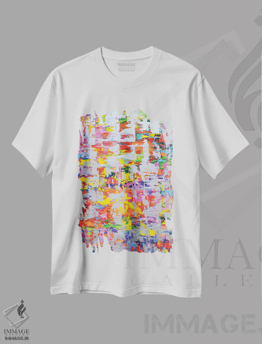 تیشرت سفید طرح دار بیان با نقره اثر ایرینا کاستسووا | فروشگاه ایماژ