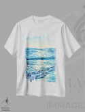 تیشرت سفید طرح دار دریا III، دکور ساحلی اثر ایرینا کاستسووا | immage.ir