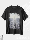 تیشرت مشکی طرح دار نور اقیانوس VIII، دکور ساحلی اثر ایرینا کاستسووا | immage.ir