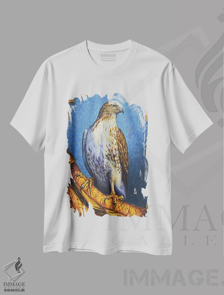 تیشرت سفید طرح دار شاهین، دکور معاصر اثر ایرینا کاستسووا | immage.ir