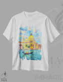 تیشرت سفید طرح دار ونیز ۳، دکور معاصر اثر ایرینا کاستسووا | فروشگاه ایماژ
