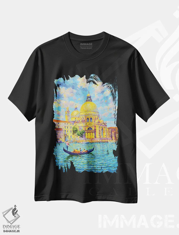 تیشرت مشکی طرح دار ونیز ۳، دکور معاصر اثر ایرینا کاستسووا | immage.ir
