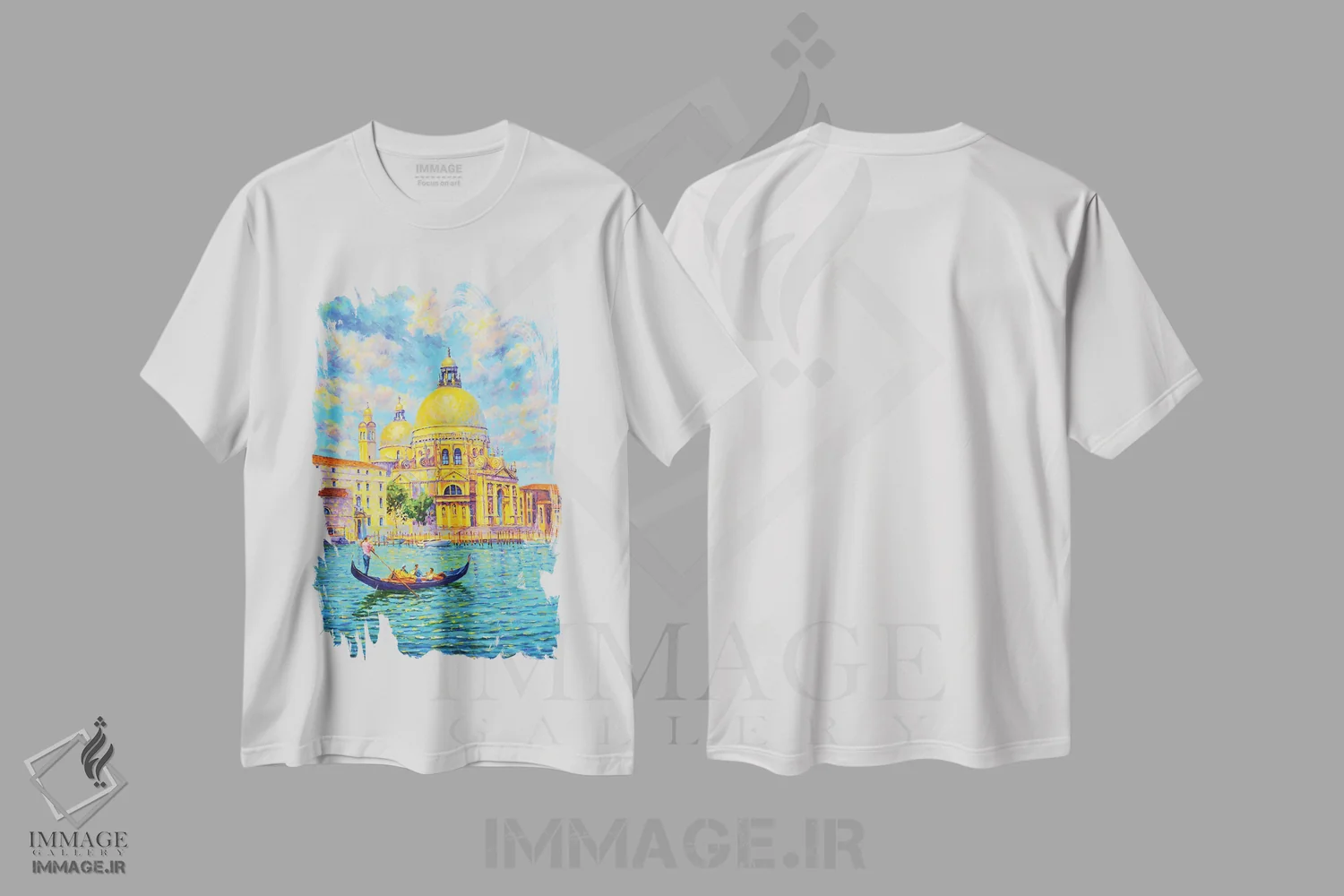 تیشرت سفید طرح دار ونیز ۳، دکور معاصر اثر ایرینا کاستسووا | فروشگاه ایماژ
