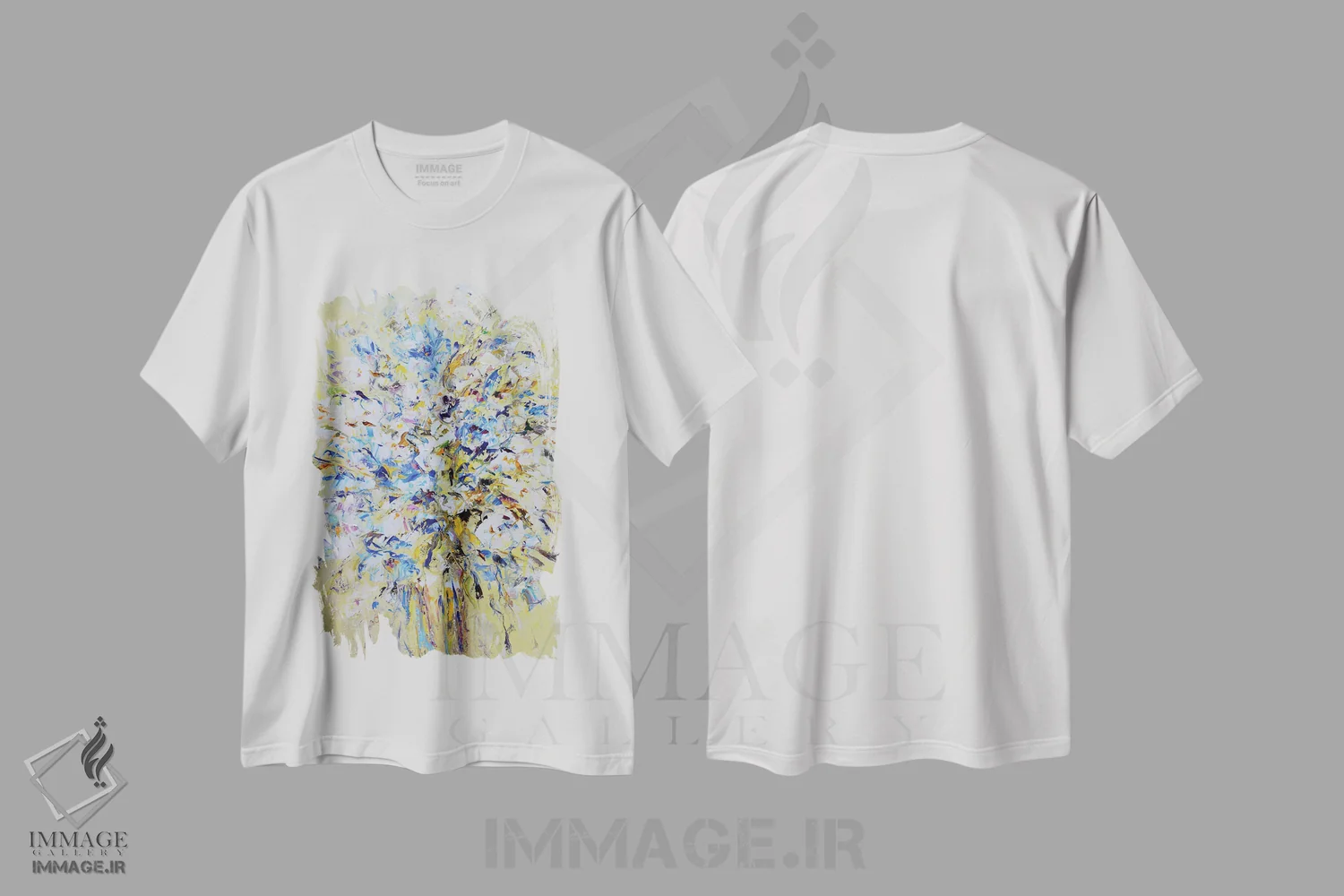 تیشرت سفید طرح دار دسته گل抽象ی، دکور معاصر اثر ایرینا کاستسووا | immage.ir