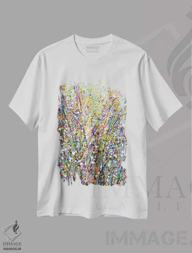 تیشرت سفید طرح دار بیان XXII، آبستره اثر ایرینا کاستسووا | فروشگاه ایماژ