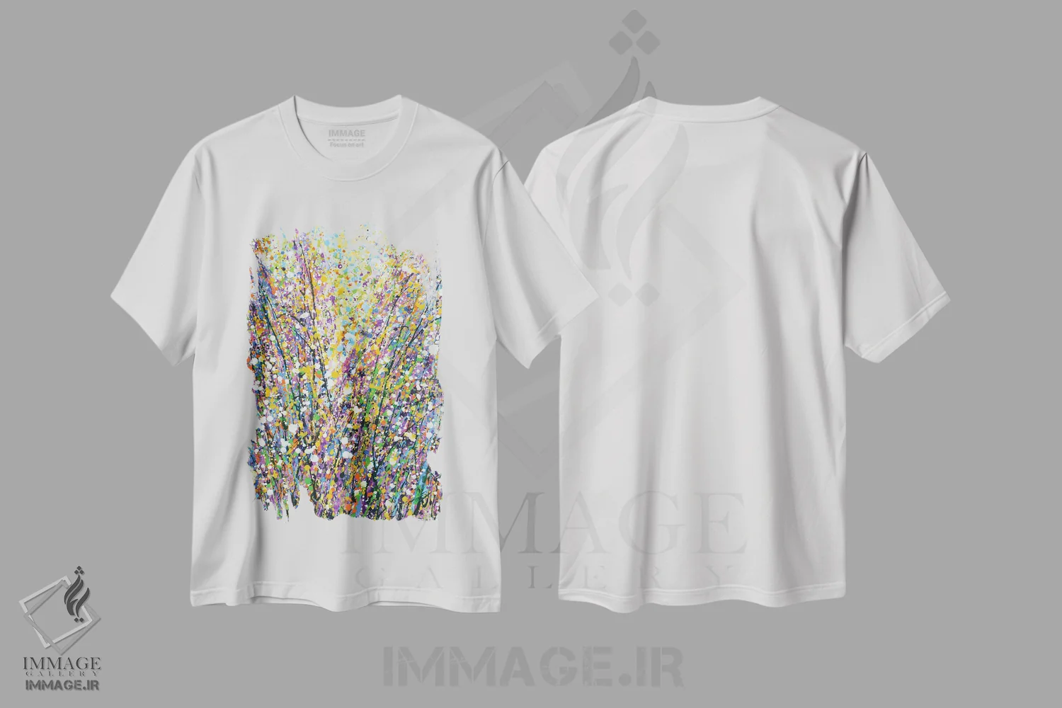 تیشرت سفید طرح دار بیان XXII، آبستره اثر ایرینا کاستسووا | فروشگاه ایماژ
