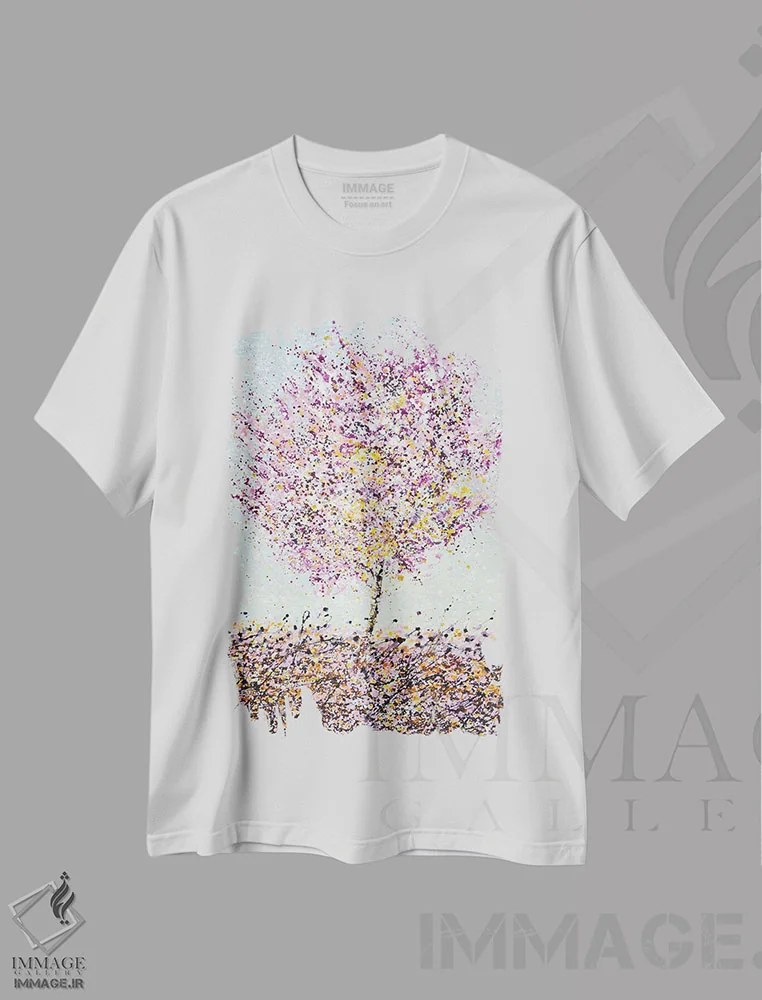 تیشرت سفید طرح دار چوب، دکور معاصر اثر ایرینا کاستسووا | immage.ir