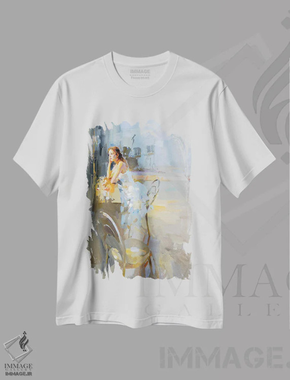 تیشرت سفید طرح دار روبروی آینه، هنر فاخر کلاسیک اثر ایگور ژوک | immage.ir
