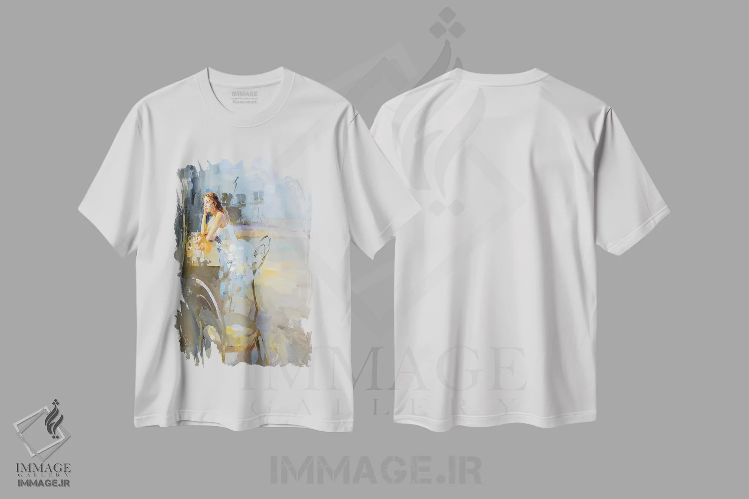 تیشرت سفید طرح دار روبروی آینه، هنر فاخر کلاسیک اثر ایگور ژوک | immage.ir