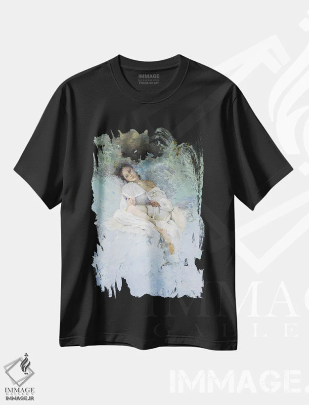 تیشرت مشکی طرح دار خواندن، دکور معاصر اثر ایگور ژوک | فروشگاه ایماژ