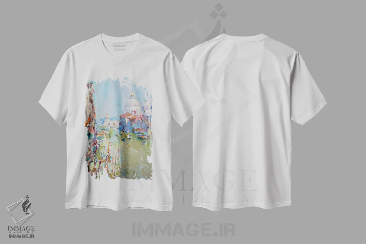 تیشرت سفید طرح دار ونیز ۲، دکور معاصر اثر ایگور ژوک | فروشگاه ایماژ