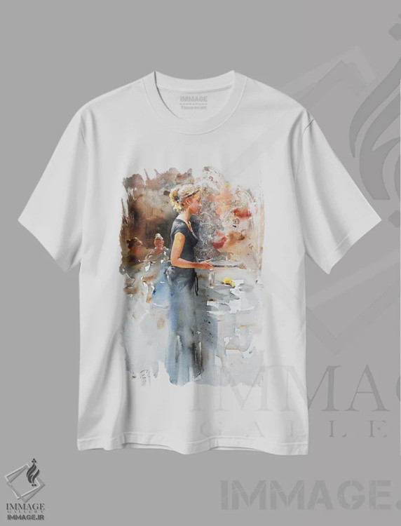 تیشرت سفید طرح دار یک فنجان قهوه لطفاً، دکور معاصر اثر ایگور ژوک | immage.ir