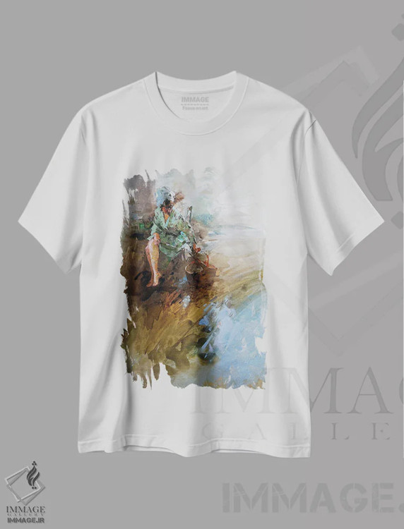 تیشرت سفید طرح دار لرگو، دکور معاصر اثر ایگور ژوک | فروشگاه ایماژ