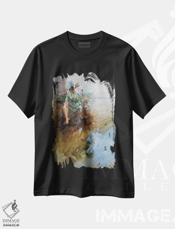 تیشرت مشکی طرح دار لرگو، دکور معاصر اثر ایگور ژوک | immage.ir