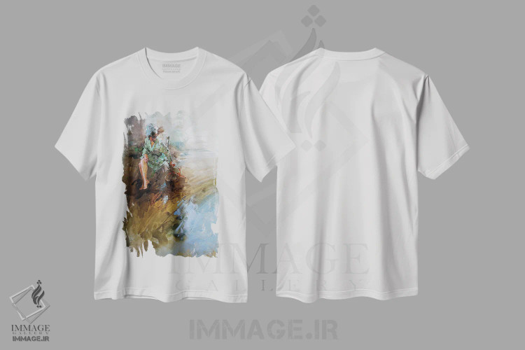 تیشرت سفید طرح دار لرگو، دکور معاصر اثر ایگور ژوک | فروشگاه ایماژ