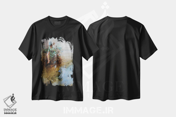 تیشرت مشکی طرح دار لرگو، دکور معاصر اثر ایگور ژوک | immage.ir