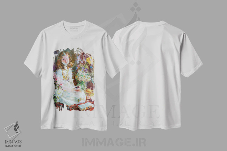 تیشرت سفید طرح دار گیلاس، دکور معاصر اثر ایگور ژوک | فروشگاه ایماژ