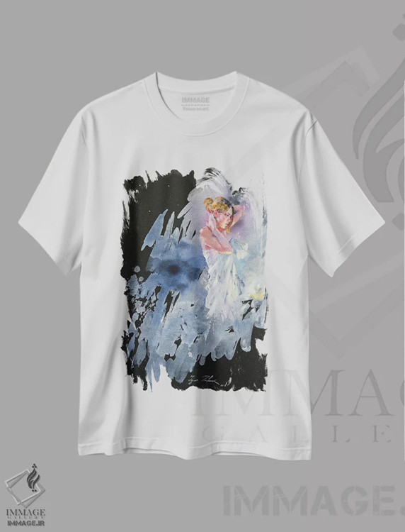 تیشرت سفید طرح دار شمع، دکور معاصر اثر ایگور ژوک | فروشگاه ایماژ