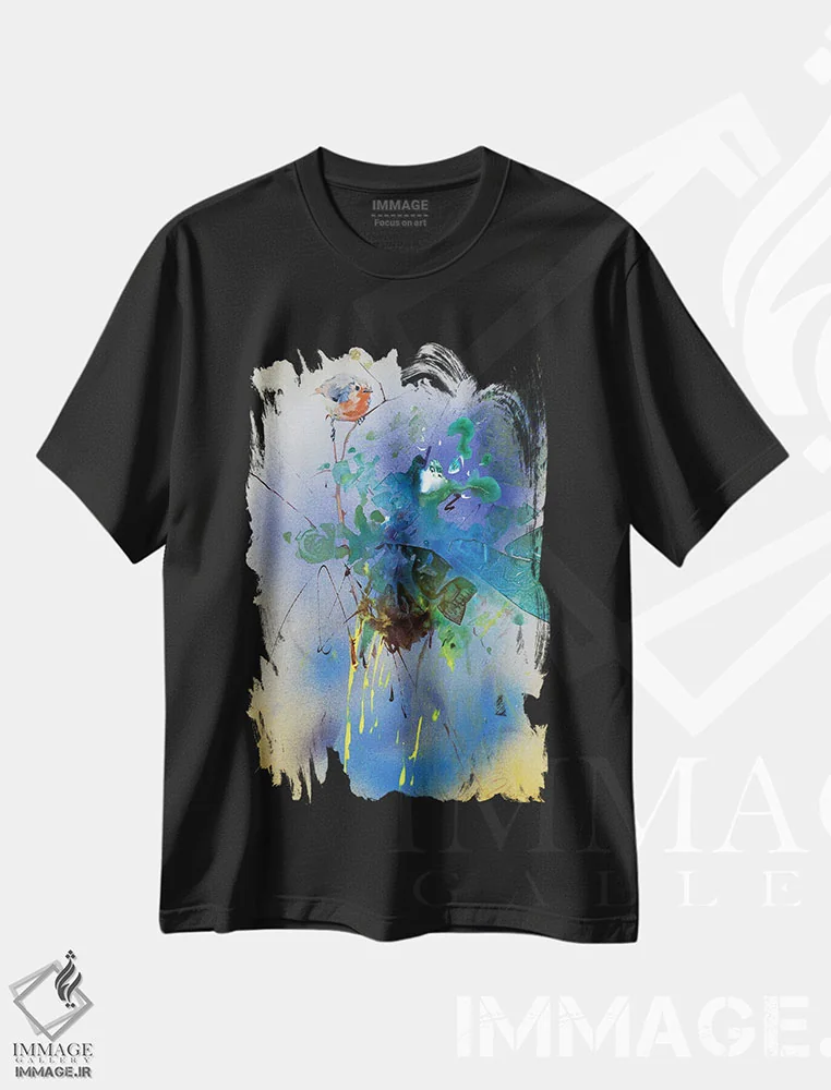 تیشرت مشکی طرح دار تابستان ۲، آبستره اثر ایگور ژوک | immage.ir