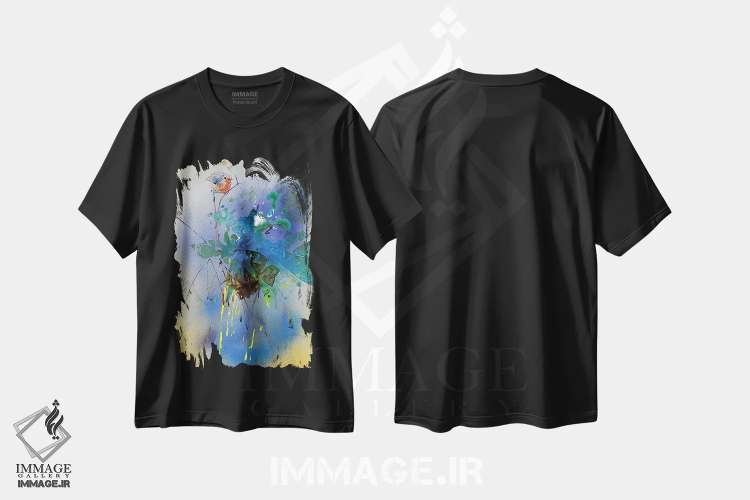 تیشرت مشکی طرح دار تابستان ۲، آبستره اثر ایگور ژوک | immage.ir