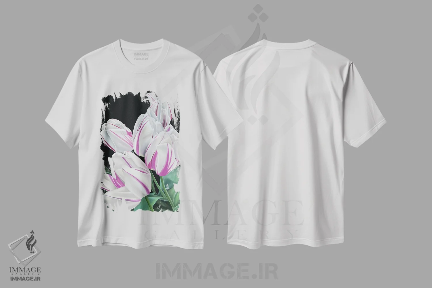 تیشرت سفید طرح دار پرچم شعله ور، دکور معاصر اثر ایلدزه اوس | فروشگاه ایماژ