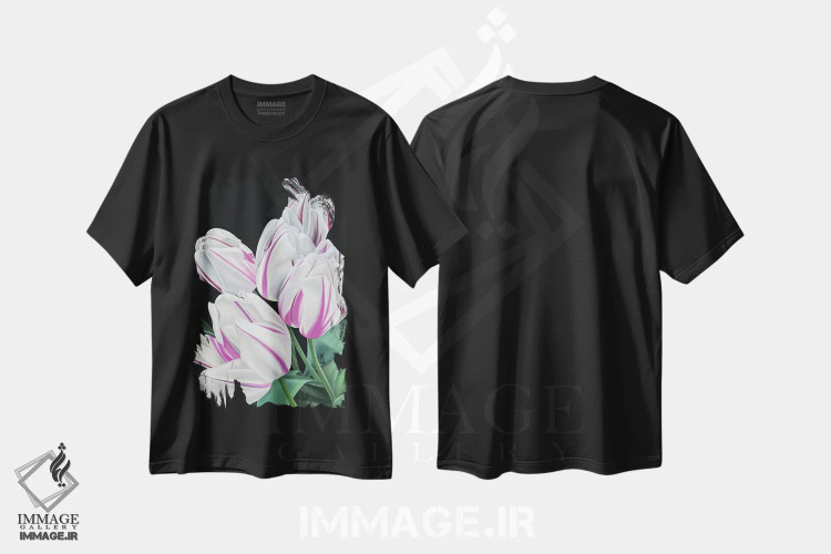 تیشرت مشکی طرح دار پرچم شعله ور، دکور معاصر اثر ایلدزه اوس | immage.ir