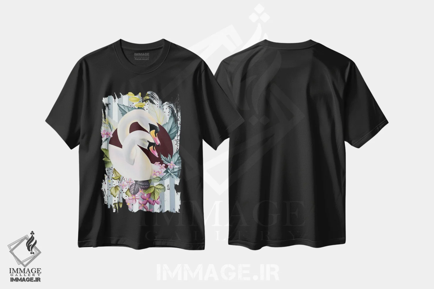تیشرت مشکی طرح دار پرندگان عاشق، دکور معاصر اثر ایلدزه اوس | immage.ir