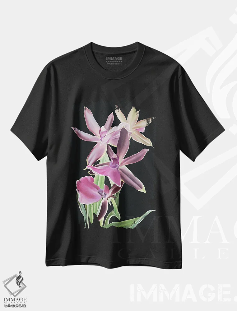 تیشرت مشکی طرح دار مخمل سلطنتی، دکور معاصر اثر ایلدزه اوس | فروشگاه ایماژ