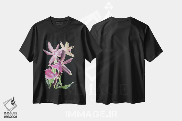 تیشرت مشکی طرح دار مخمل سلطنتی، دکور معاصر اثر ایلدزه اوس | فروشگاه ایماژ