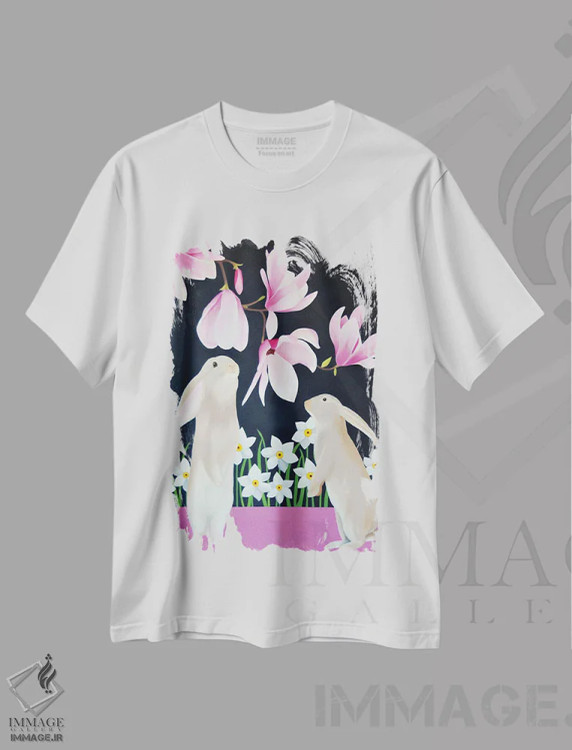 تیشرت سفید طرح دار بهار، کجایی؟، دکور معاصر اثر ایلدزه اوس | فروشگاه ایماژ