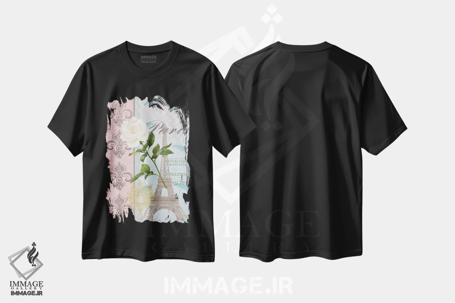 تیشرت مشکی طرح دار زندگی به رنگ صورتی II، تزئینی اثر جید رینولدز | immage.ir