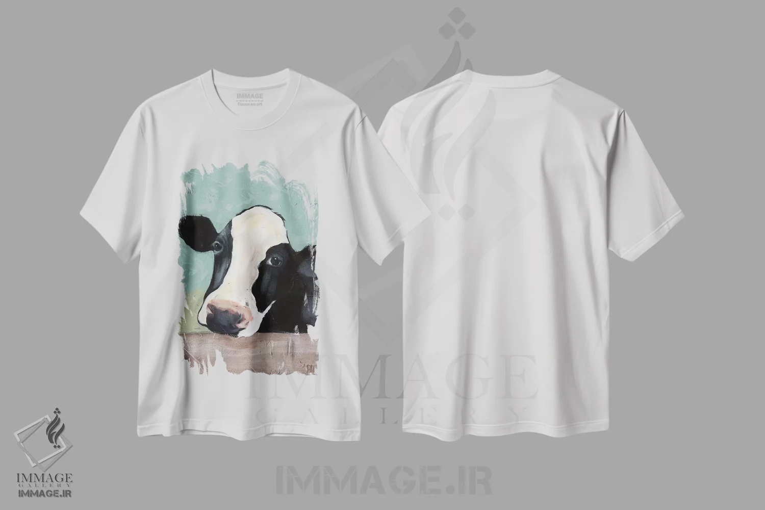 تیشرت سفید طرح دار گاو هلشتاین III، دکور روستایی اثر جید رینولدز | فروشگاه ایماژ