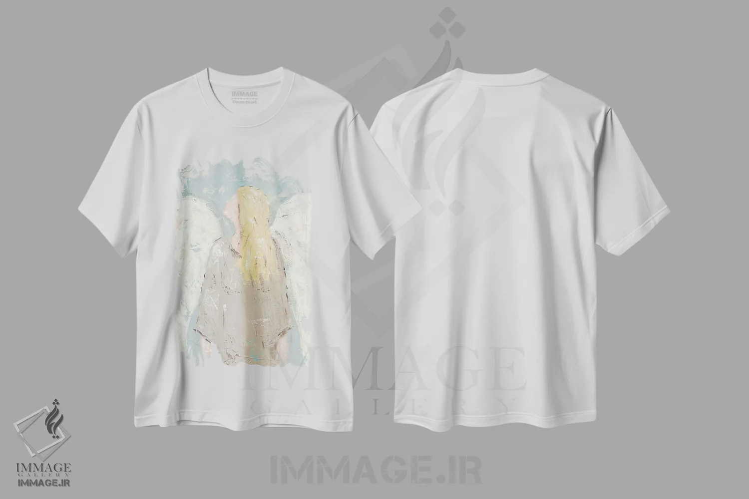 تیشرت سفید طرح دار فرشته منتظر، دکور تعطیلات اثر جید رینولدز | immage.ir