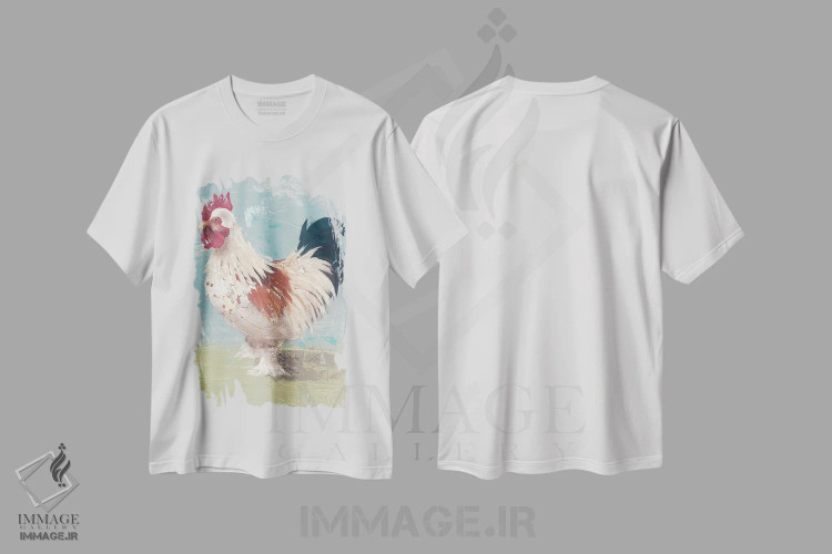 تیشرت سفید طرح دار زندگی مزرعه - مرغ ها II، دکور روستایی اثر جید رینولدز | immage.ir