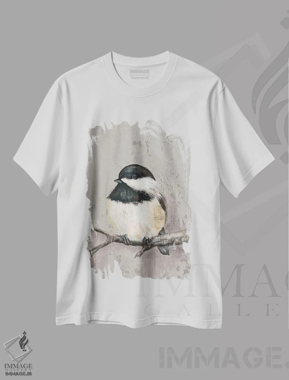 تیشرت سفید طرح دار پرنده زمستانی IV اثر جید رینولدز | فروشگاه ایماژ