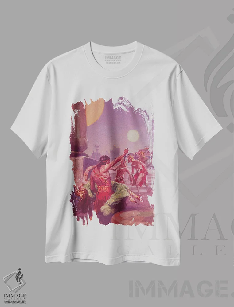 تیشرت سفید طرح دار مغز متفکر مریخ، تزئینی اثر جی. آلن سنت جان | فروشگاه ایماژ