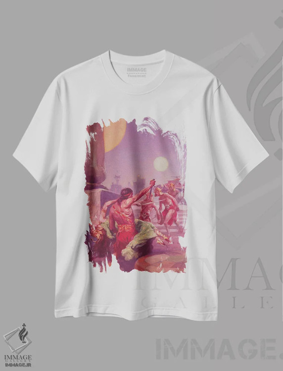 تیشرت سفید طرح دار مغز متفکر مریخ، تزئینی اثر جی. آلن سنت جان | فروشگاه ایماژ