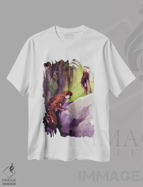 تیشرت سفید طرح دار پلوسیدار، تزئینی اثر جی. آلن سنت جان | immage.ir