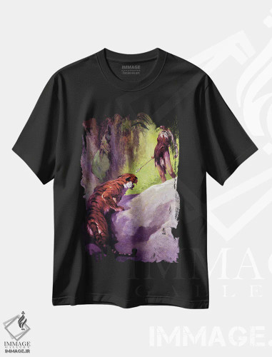 تیشرت مشکی طرح دار پلوسیدار، تزئینی اثر جی. آلن سنت جان | فروشگاه ایماژ