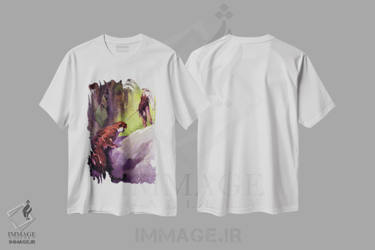 تیشرت سفید طرح دار پلوسیدار، تزئینی اثر جی. آلن سنت جان | immage.ir